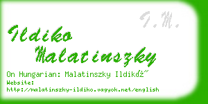 ildiko malatinszky business card